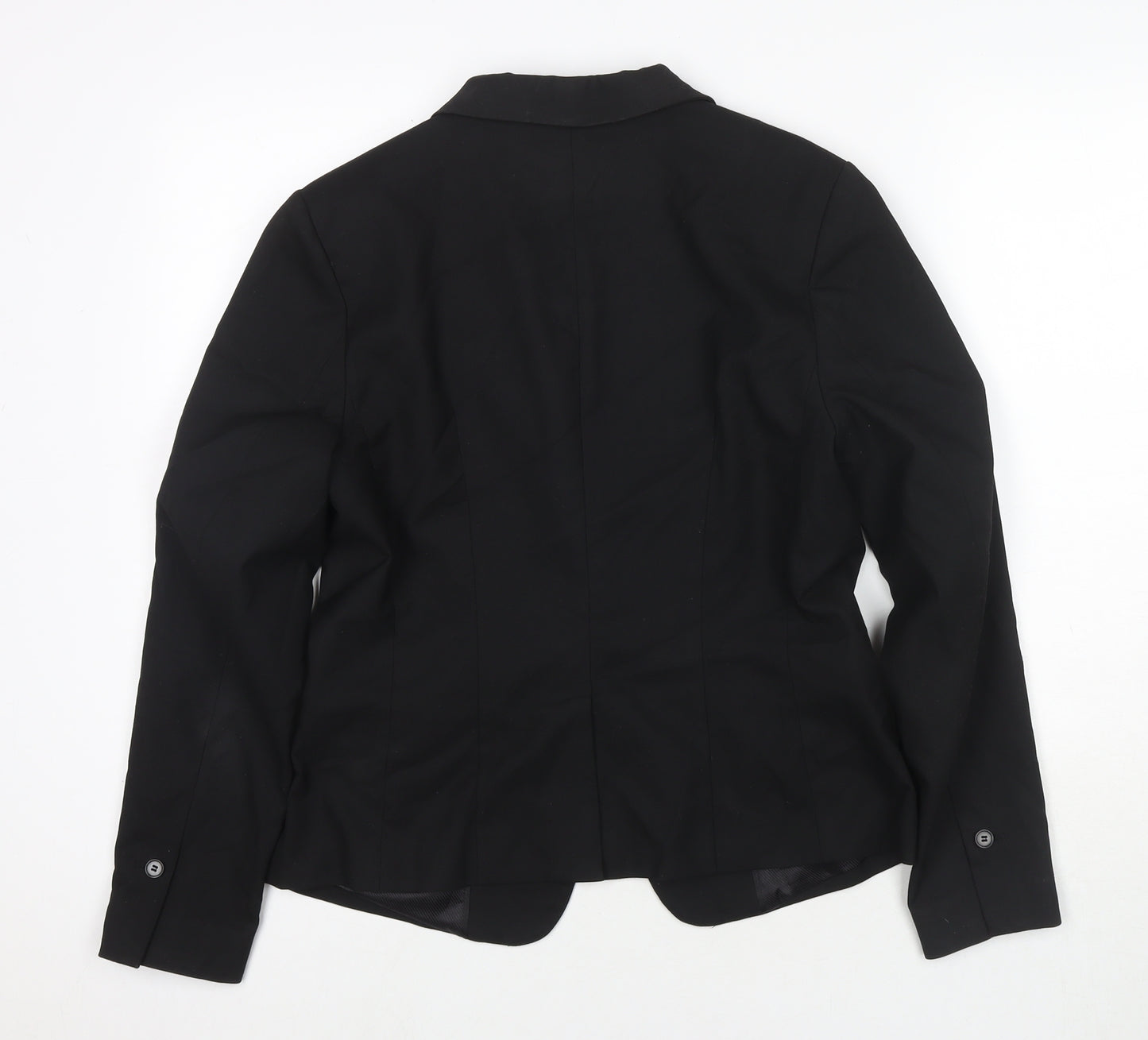 H&M Womens Black Jacket Blazer Size 14 Button