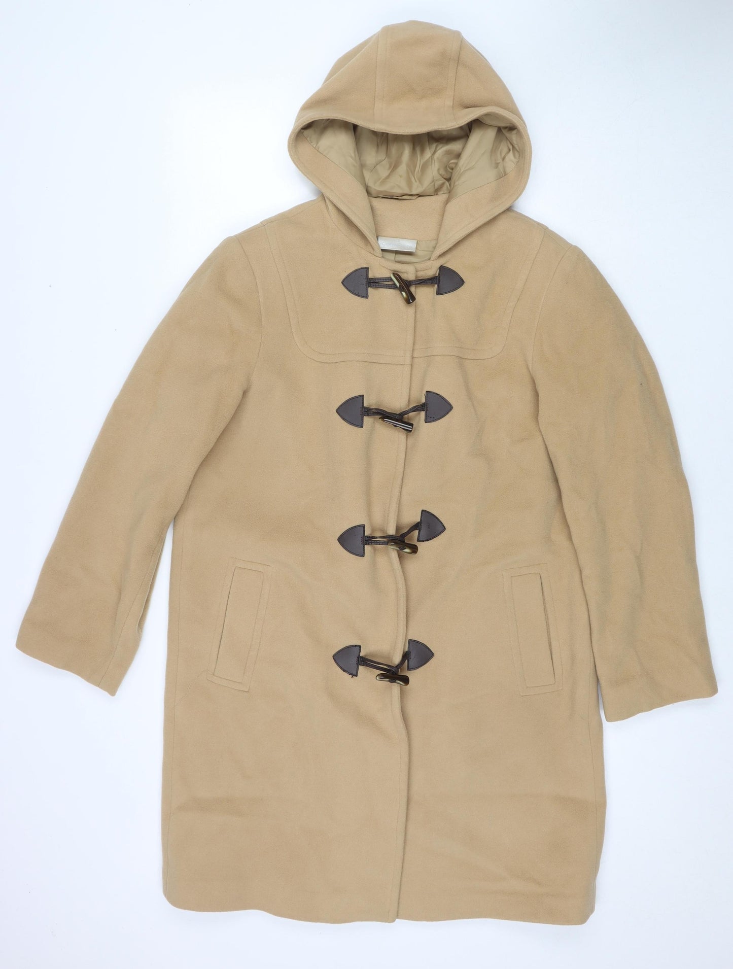 The Collection Womens Beige Overcoat Coat Size 14 Buckle