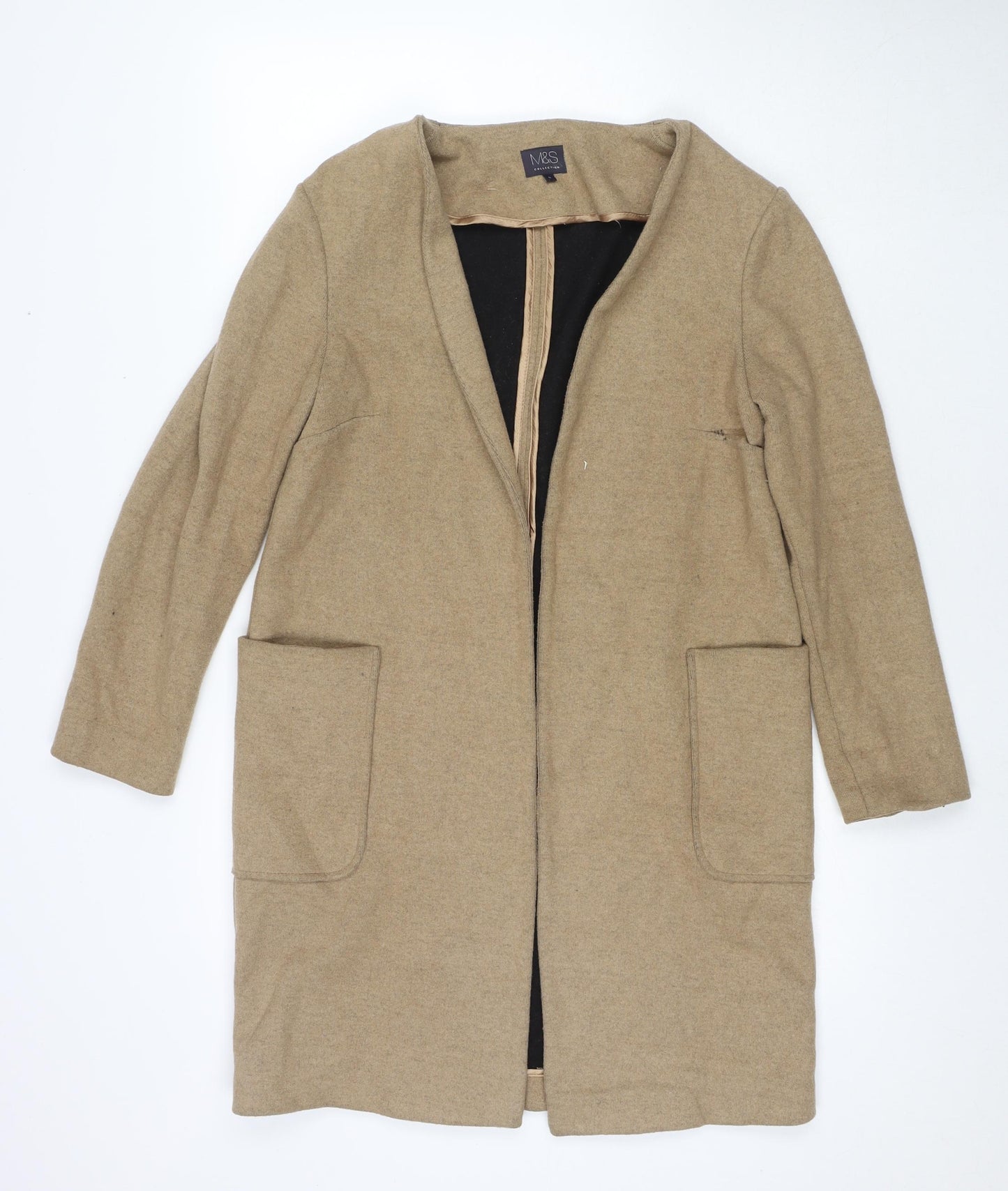 Marks and Spencer Womens Beige Overcoat Coat Size S