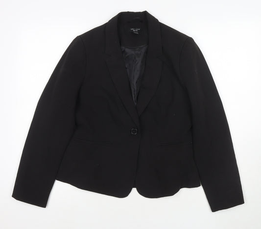 New Look Womens Black Jacket Blazer Size 12 Button