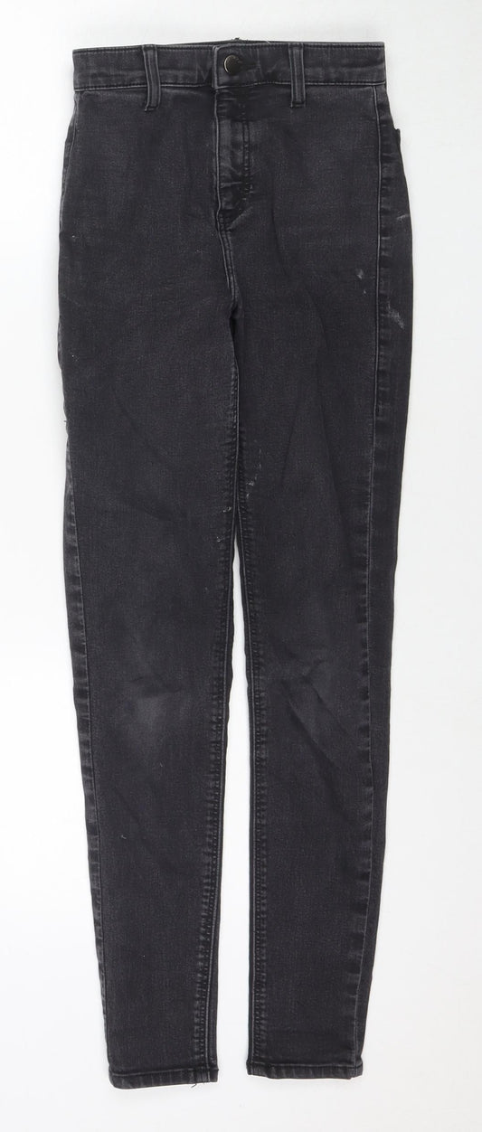 Topshop Womens Black Cotton Skinny Jeans Size 25 in L32 in Regular Zip