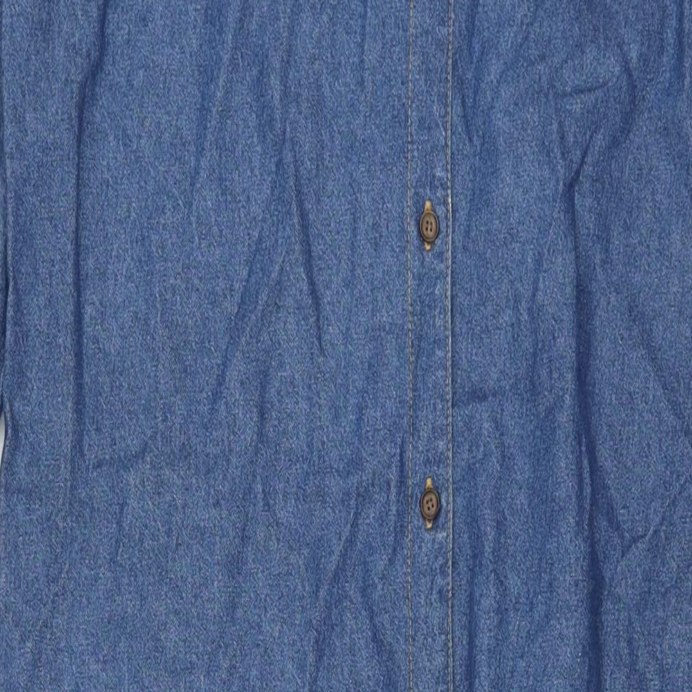 Hatch Womens Blue Cotton Jumpsuit One-Piece Size S L27 in Button