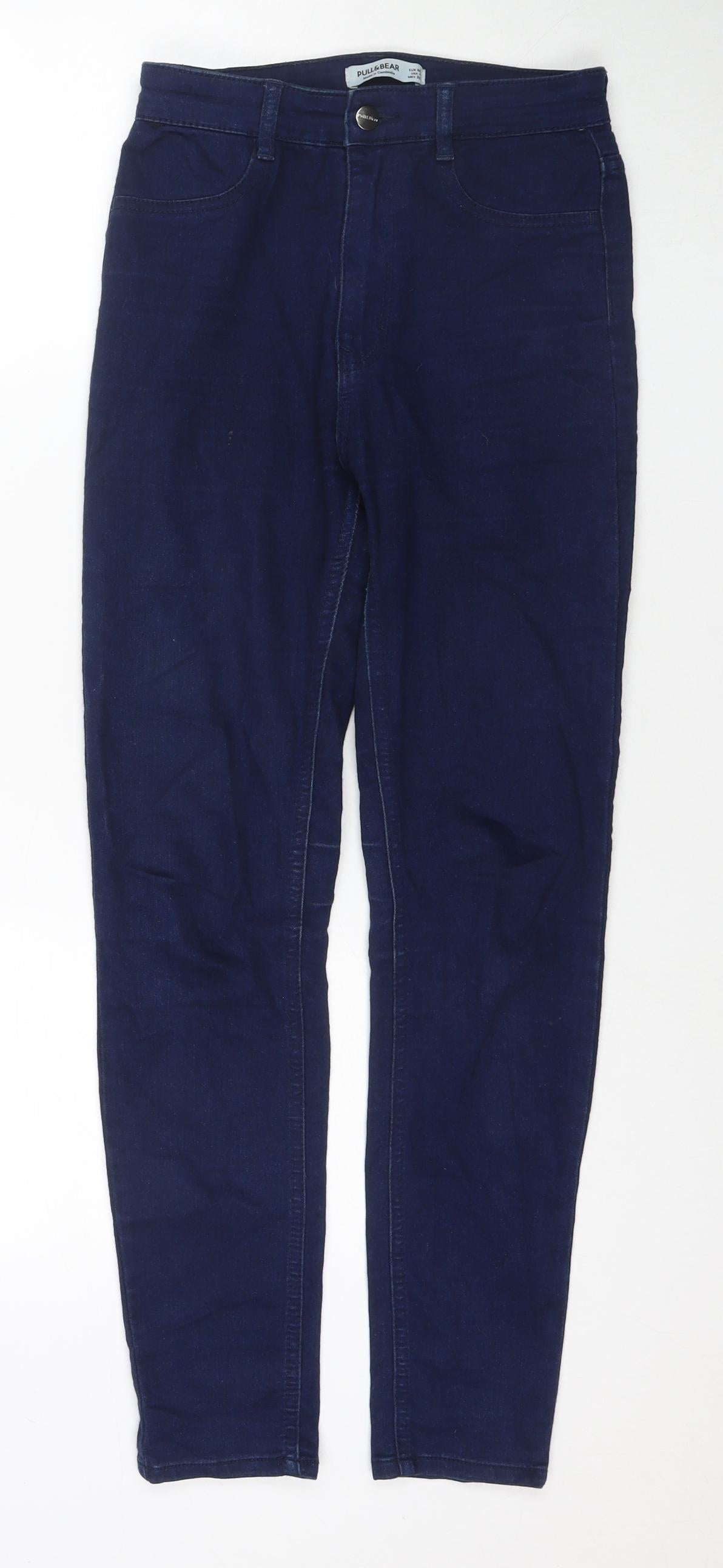 Pull&Bear Womens Blue Polyester Blend Skinny Jeans Size 8 L27 in Regular Zip