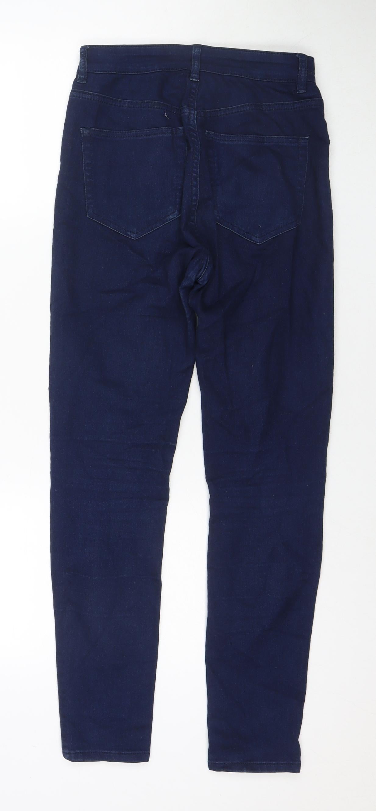 Pull&Bear Womens Blue Polyester Blend Skinny Jeans Size 8 L27 in Regular Zip