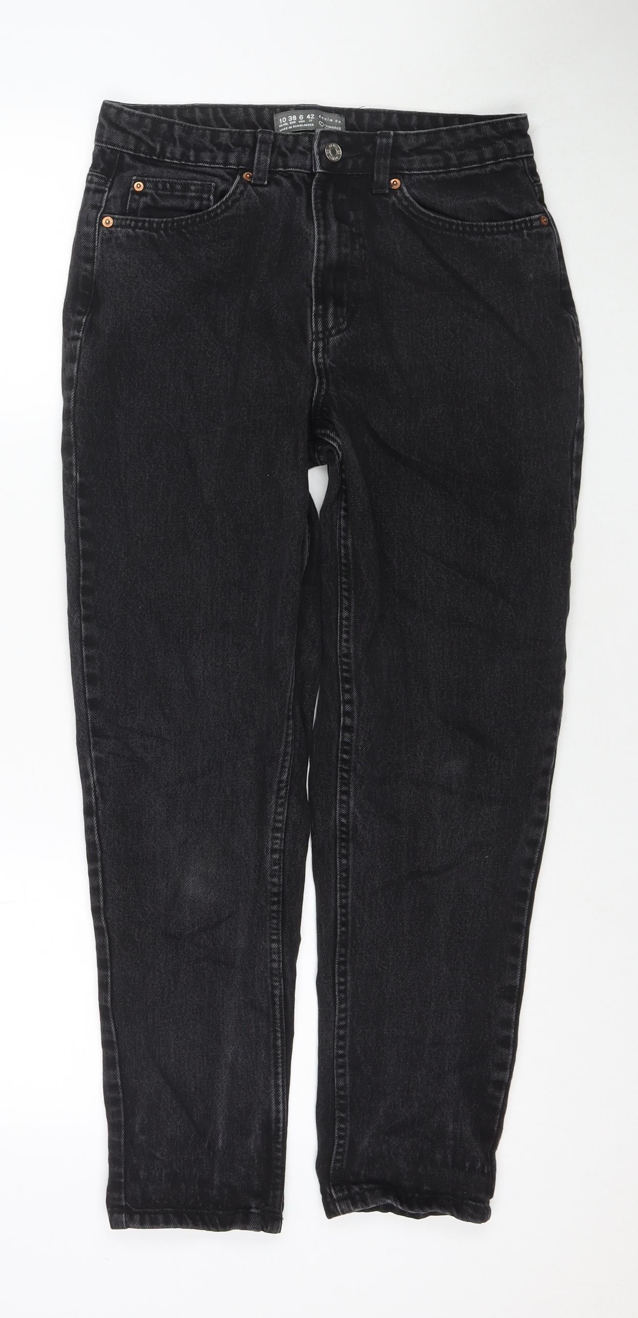 Denim & Co. Womens Black Cotton Skinny Jeans Size 10 L26 in Regular Zip