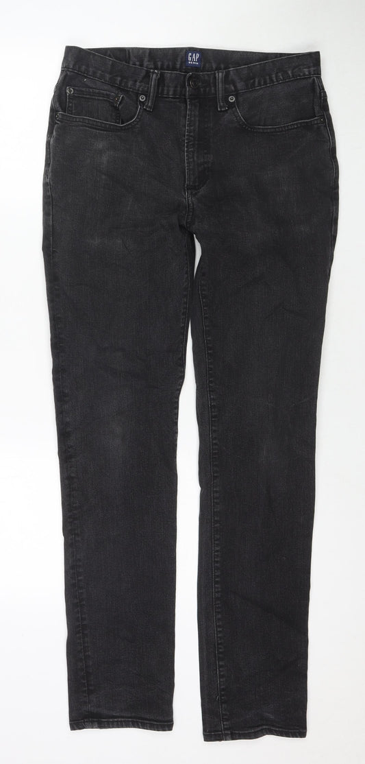 Gap Mens Black Cotton Skinny Jeans Size 30 in L32 in Regular Zip