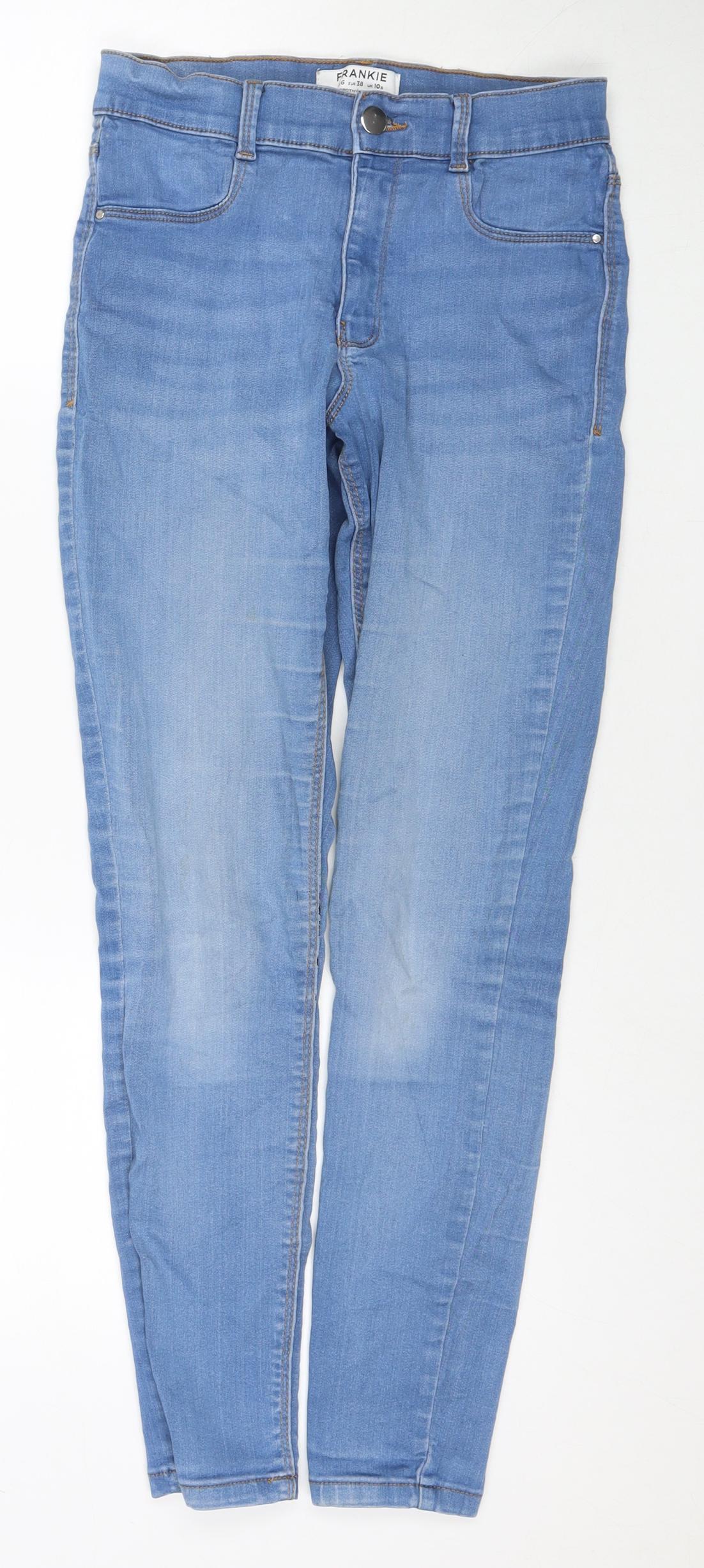 Dorothy Perkins Womens Blue Cotton Skinny Jeans Size 10 L27 in Regular Zip