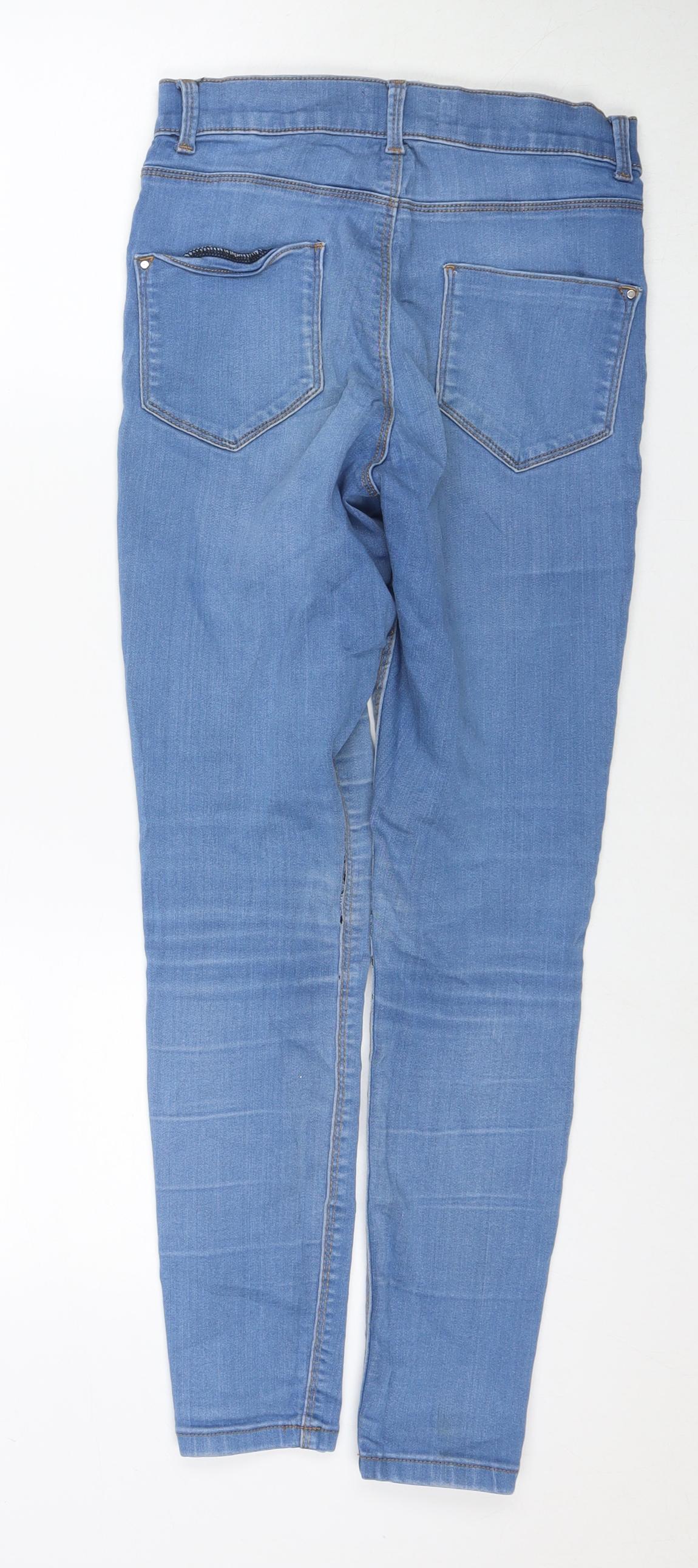 Dorothy Perkins Womens Blue Cotton Skinny Jeans Size 10 L27 in Regular Zip