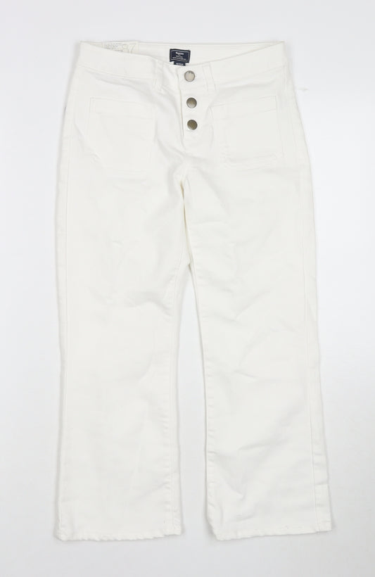 Gap Womens White Cotton Cropped Jeans Size 12 L22 in Regular Zip