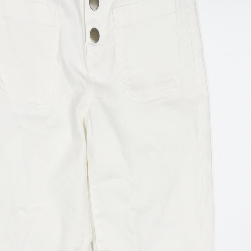 Gap Womens White Cotton Cropped Jeans Size 12 L22 in Regular Zip