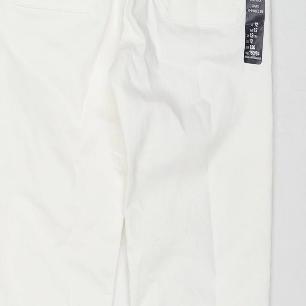 Gap Womens White Cotton Cropped Jeans Size 12 L22 in Regular Zip