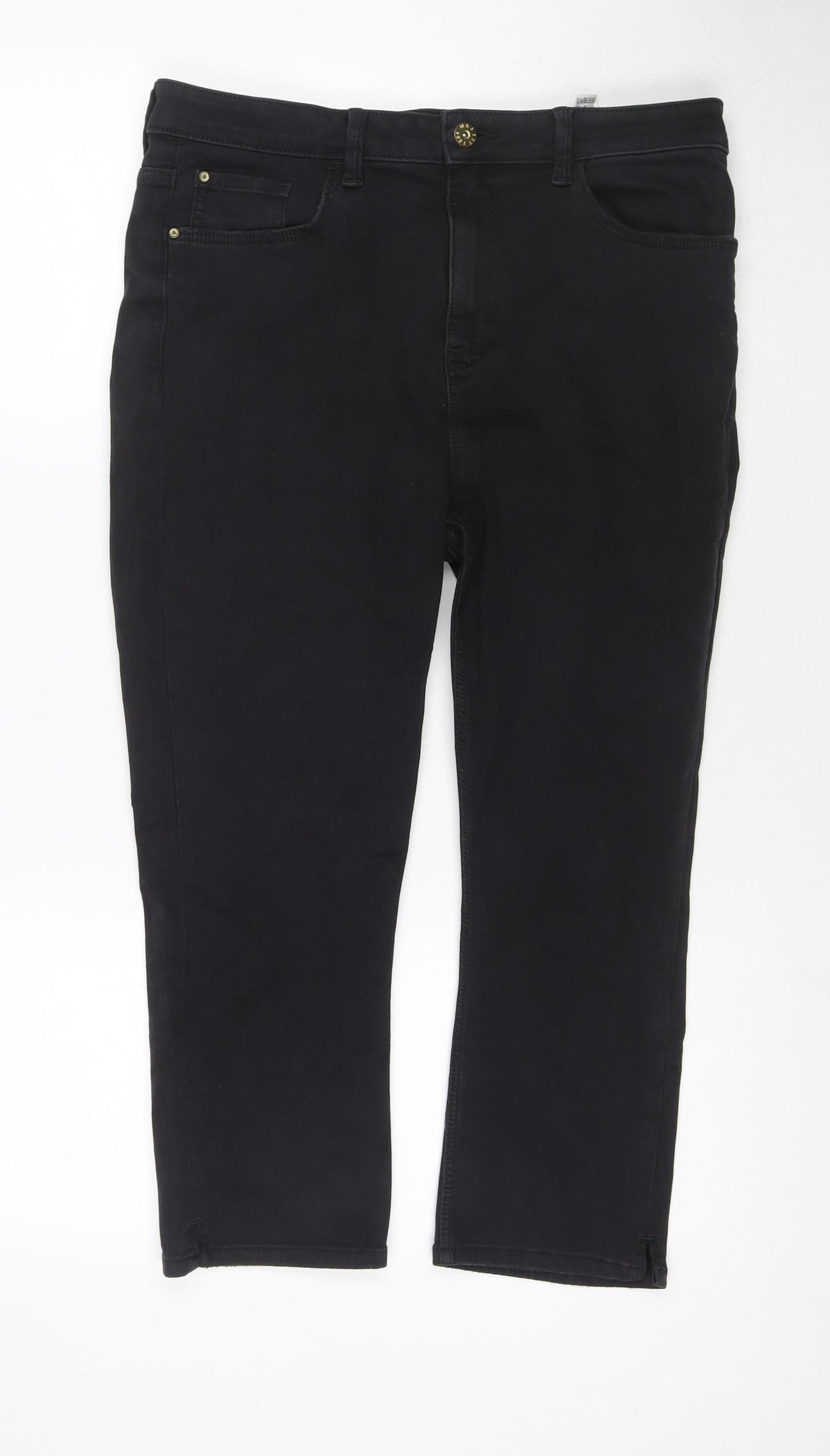 Marks and Spencer Womens Black Cotton Skinny Jeans Size 14 L21 in Regular Zip