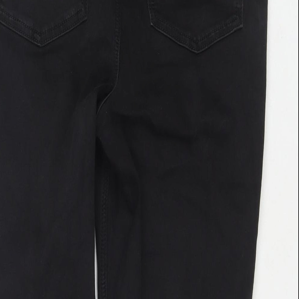 Marks and Spencer Womens Black Cotton Skinny Jeans Size 14 L21 in Regular Zip