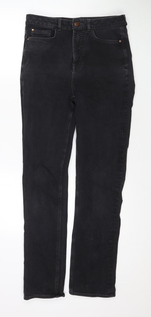 Marks and Spencer Womens Black Cotton Skinny Jeans Size 12 L31 in Regular Zip