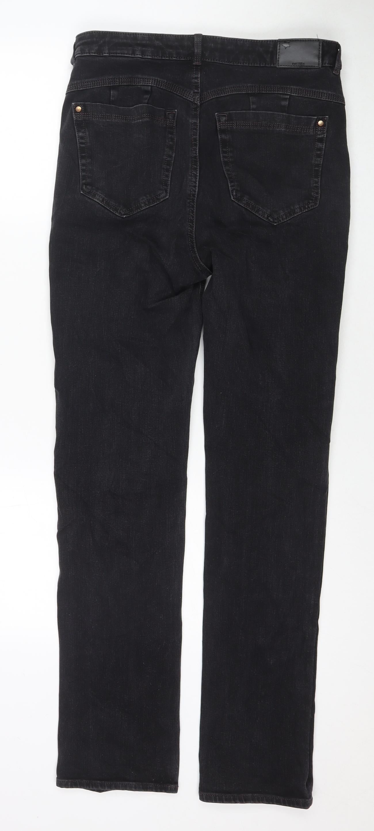 Marks and Spencer Womens Black Cotton Skinny Jeans Size 12 L31 in Regular Zip