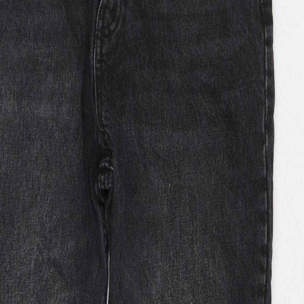 Zara Womens Black Cotton Straight Jeans Size 10 L27 in Regular Zip