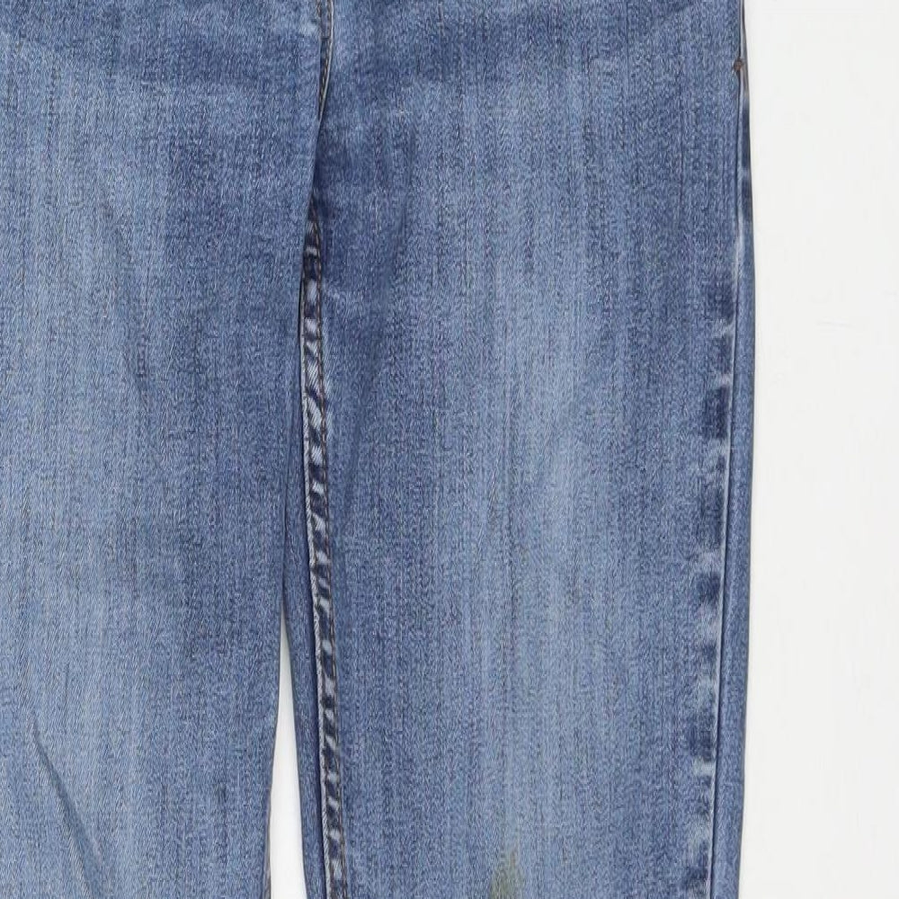 NEXT Womens Blue Cotton Straight Jeans Size 10 L29 in Regular Zip