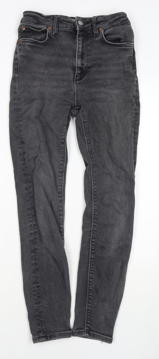 Zara Womens Grey Polyester Blend Skinny Jeans Size 8 L25 in Regular Zip