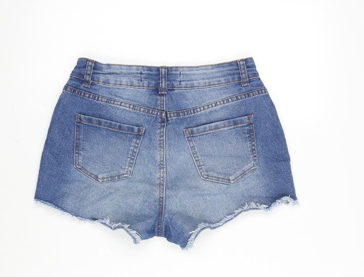 Denim & Co. Womens Blue Cotton Cut-Off Shorts Size 6 L3 in Regular Zip