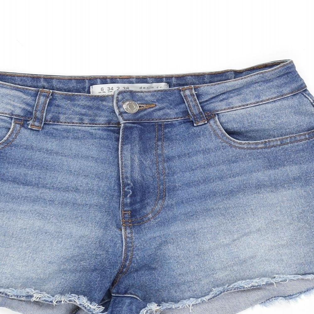 Denim & Co. Womens Blue Cotton Cut-Off Shorts Size 6 L3 in Regular Zip