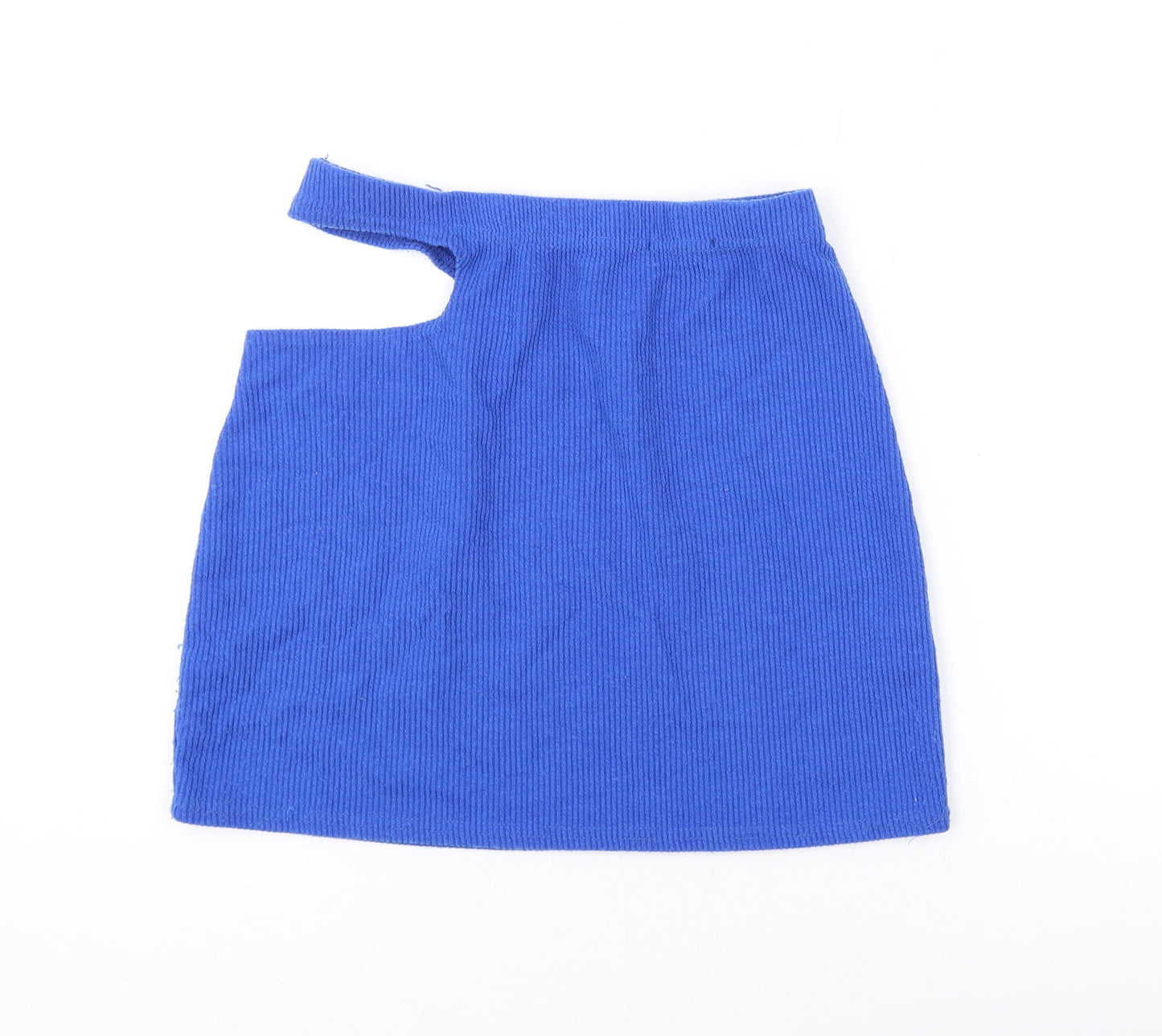 PRETTYLITTLETHING Womens Blue Polyester Mini Skirt Size 12