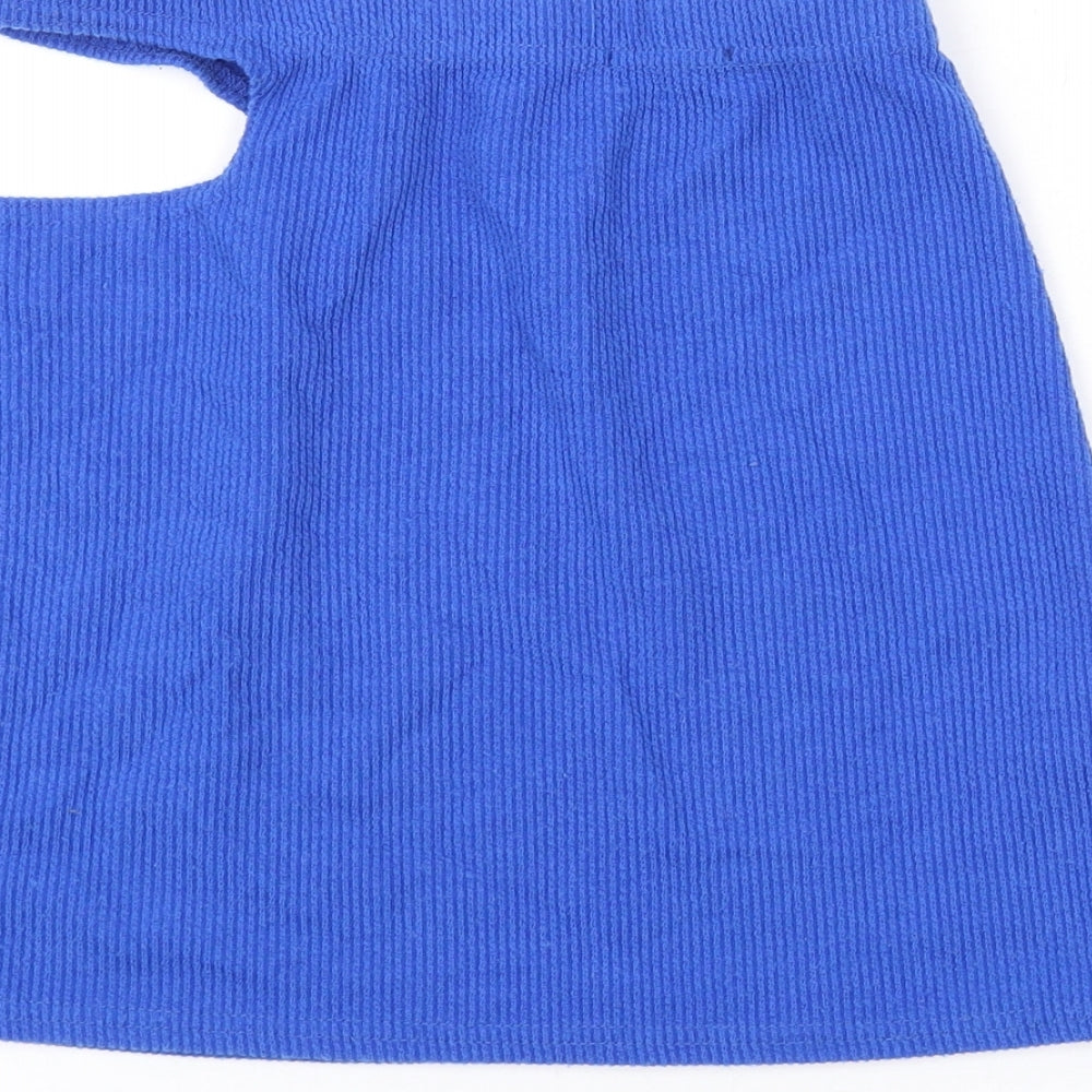 PRETTYLITTLETHING Womens Blue Polyester Mini Skirt Size 12