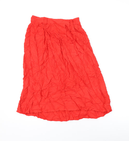 FOREVER 21 Womens Red Rayon Swing Skirt Size 12 Zip