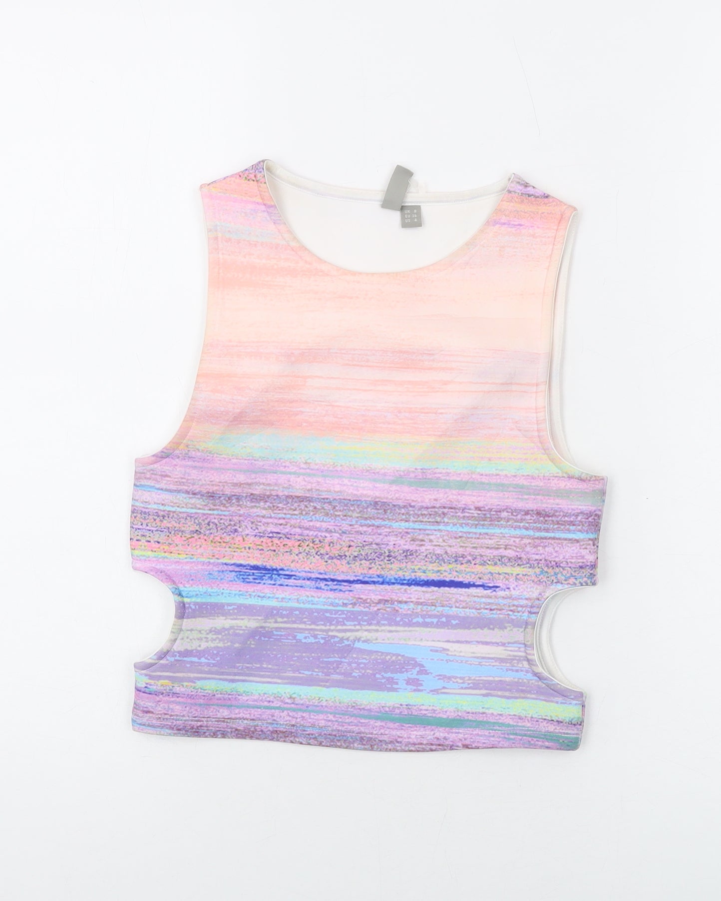 ASOS Womens Multicoloured Polyester Cropped Tank Size 8 Round Neck