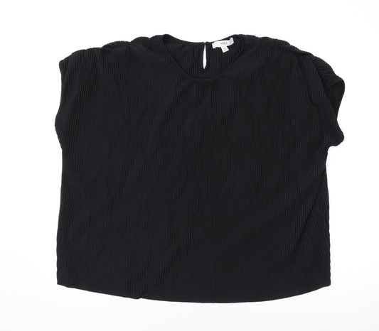 Marks and Spencer Womens Black Polyester Basic T-Shirt Size 12 Round Neck