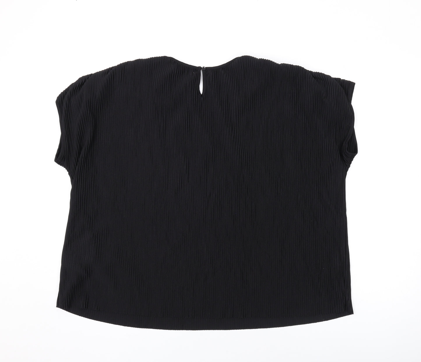 Marks and Spencer Womens Black Polyester Basic T-Shirt Size 12 Round Neck