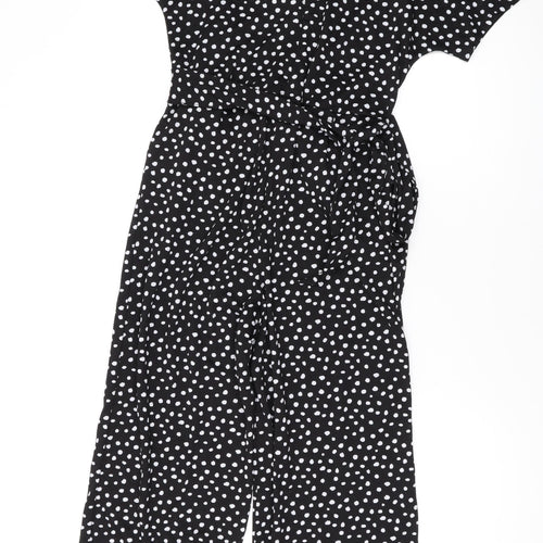 NEXT Womens Black Polka Dot Polyester Jumpsuit One-Piece Size 6 L19 in Zip