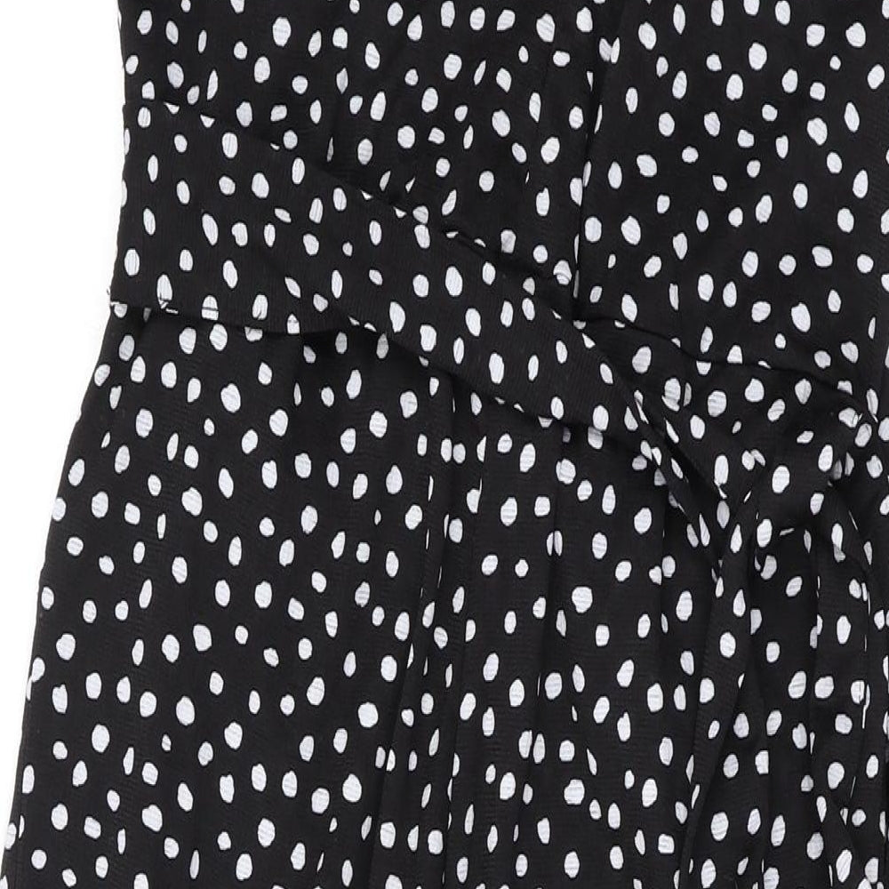 NEXT Womens Black Polka Dot Polyester Jumpsuit One-Piece Size 6 L19 in Zip