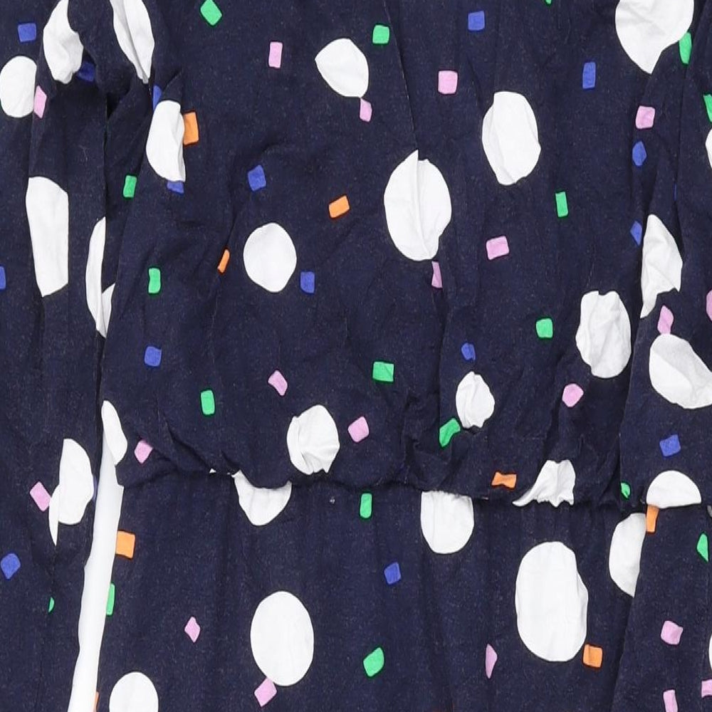 Phase Eight Womens Blue Polka Dot Viscose Bodycon Size 12 Boat Neck Pullover