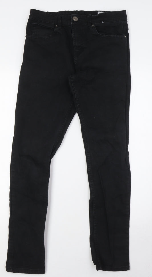 Denim Co Mens Black Cotton Skinny Jeans Size 28 in L30 in Regular Zip