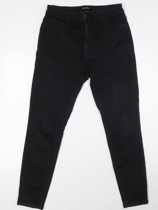 D. Jeans Womens Black Cotton Skinny Jeans Size 12 L29 in Regular Zip