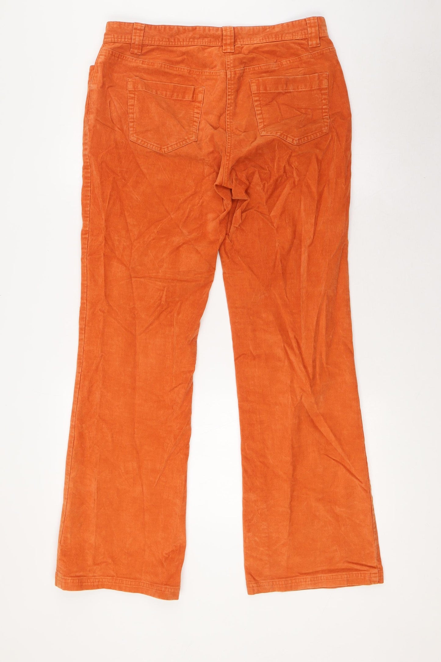 Boden Womens Orange Cotton Trousers Size 12 L31 in Regular Tie