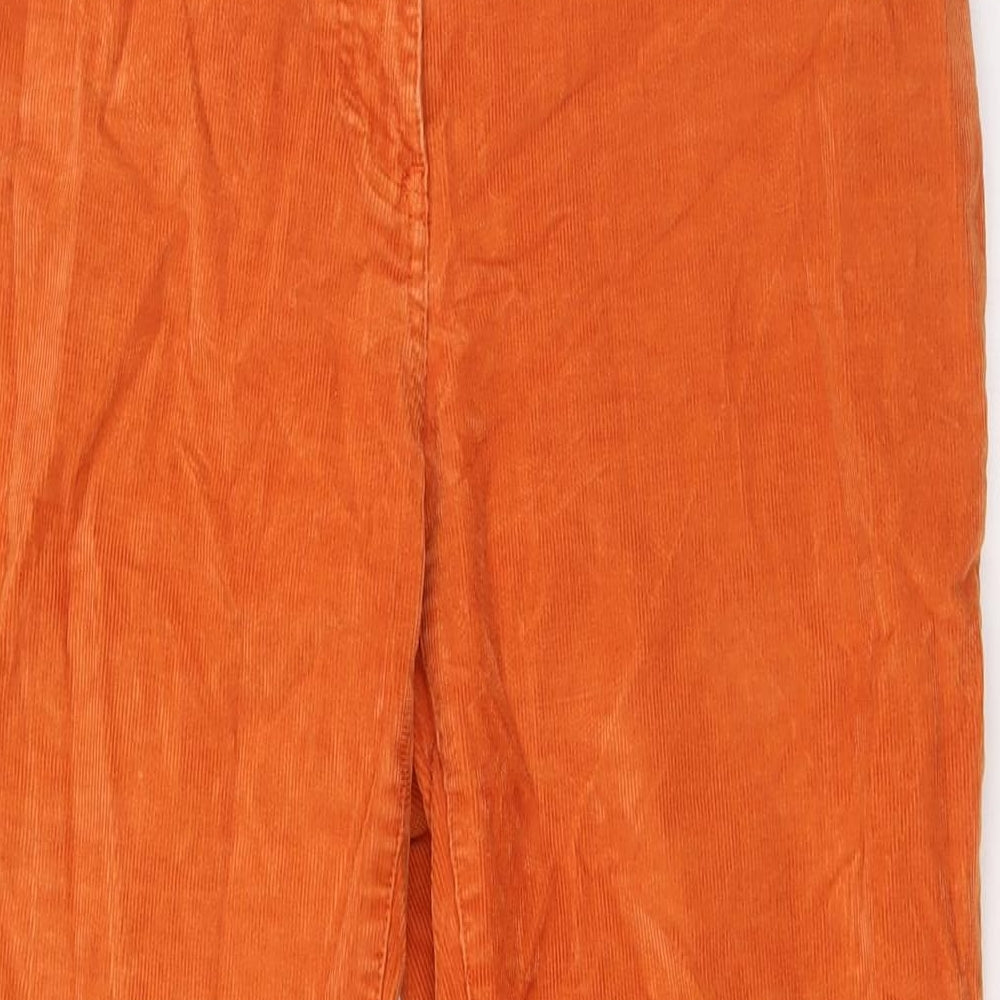 Boden Womens Orange Cotton Trousers Size 12 L31 in Regular Tie