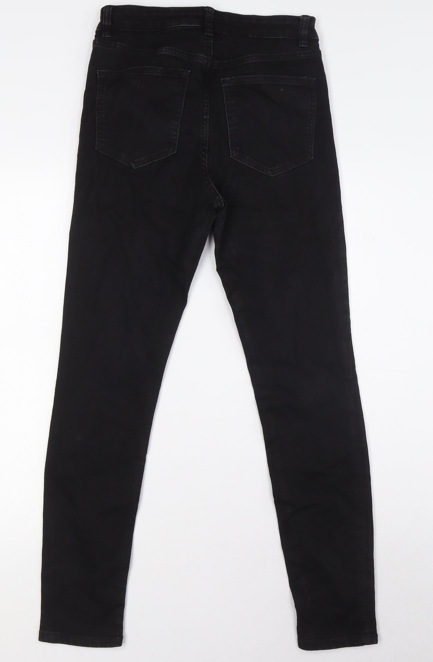 H&M Womens Black Cotton Skinny Jeans Size 12 L29 in Regular Zip