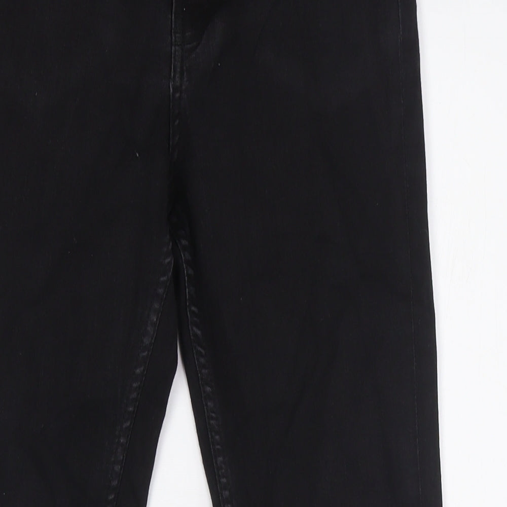 H&M Womens Black Cotton Skinny Jeans Size 12 L29 in Regular Zip