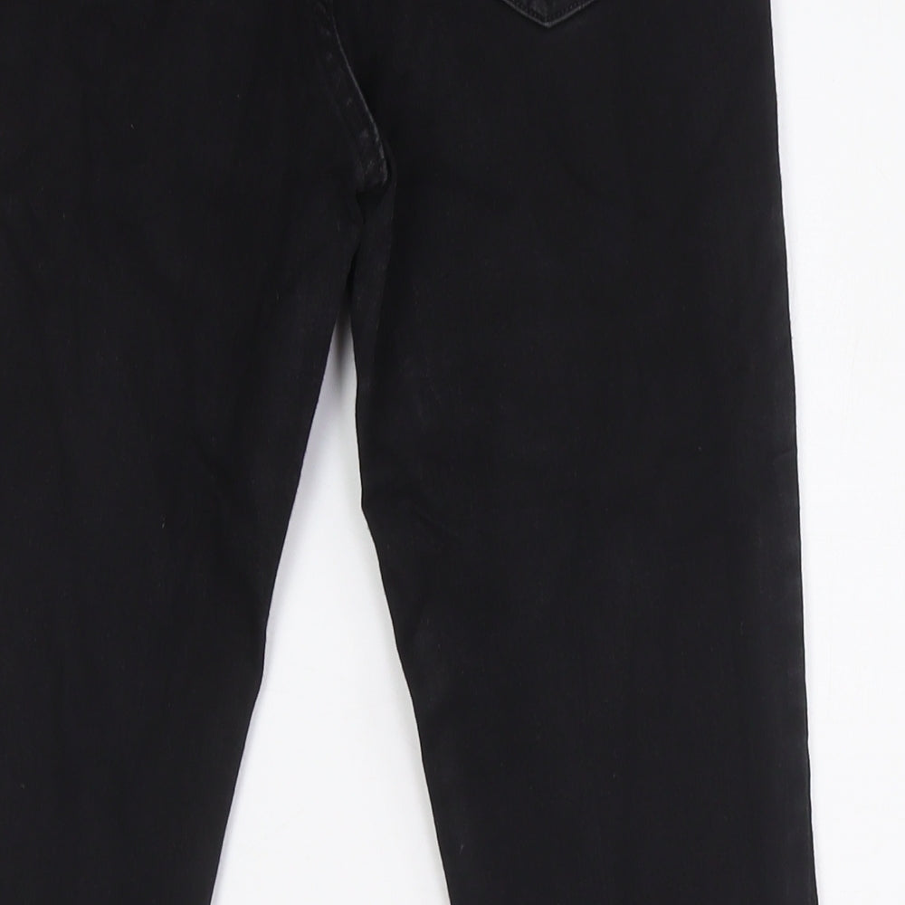 H&M Womens Black Cotton Skinny Jeans Size 12 L29 in Regular Zip