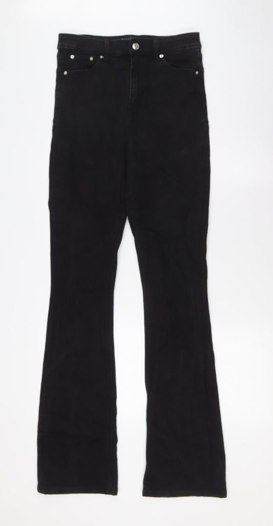 ASOS Womens Black Cotton Bootcut Jeans Size 28 in L34 in Regular Zip