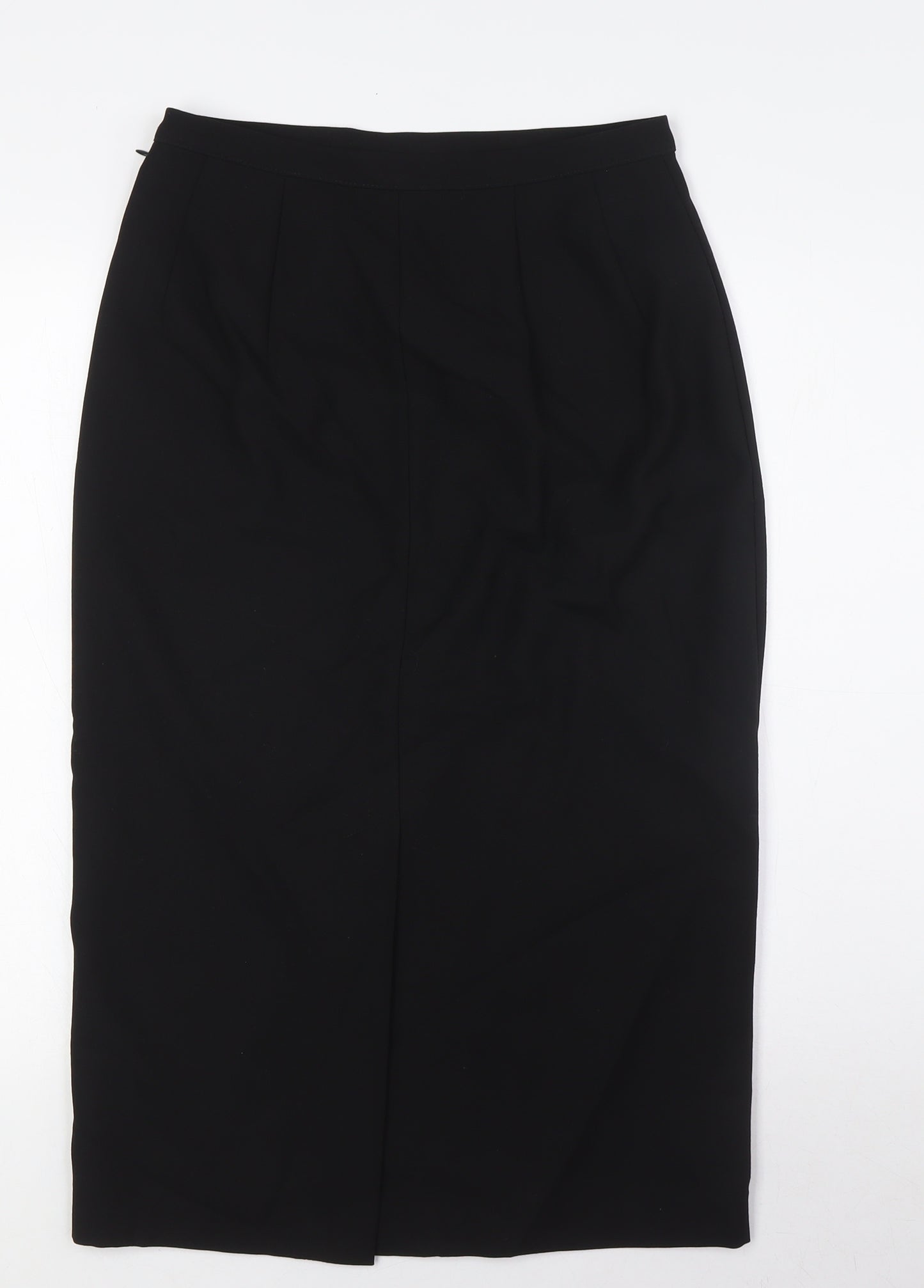 Marks and Spencer Womens Black Wool Straight & Pencil Skirt Size 12 Zip