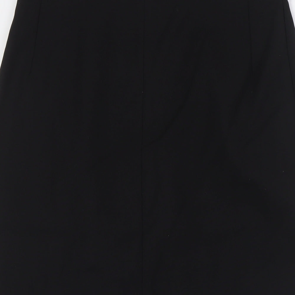 Marks and Spencer Womens Black Wool Straight & Pencil Skirt Size 12 Zip