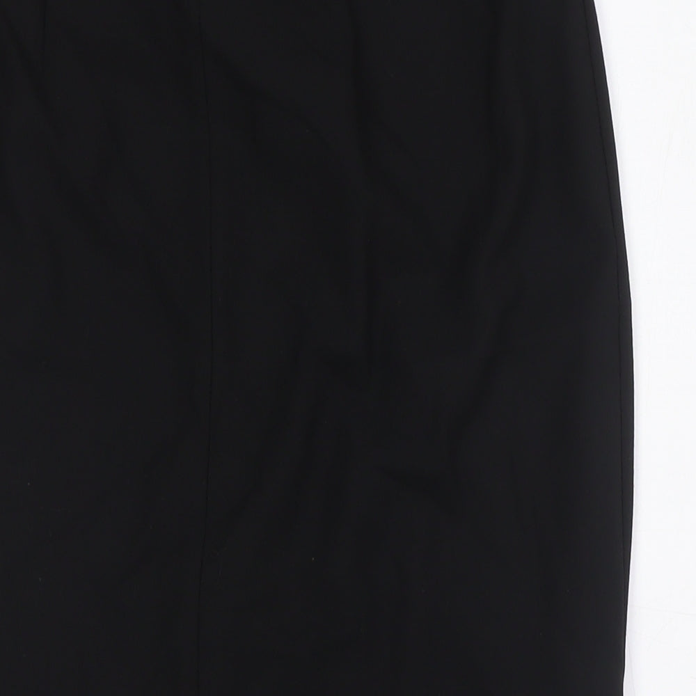 Marks and Spencer Womens Black Wool Straight & Pencil Skirt Size 12 Zip