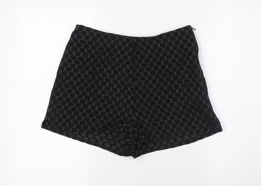 Cooperative Womens Black Spotted Cotton Basic Shorts Size M Regular Zip - Inside Leg 2inc