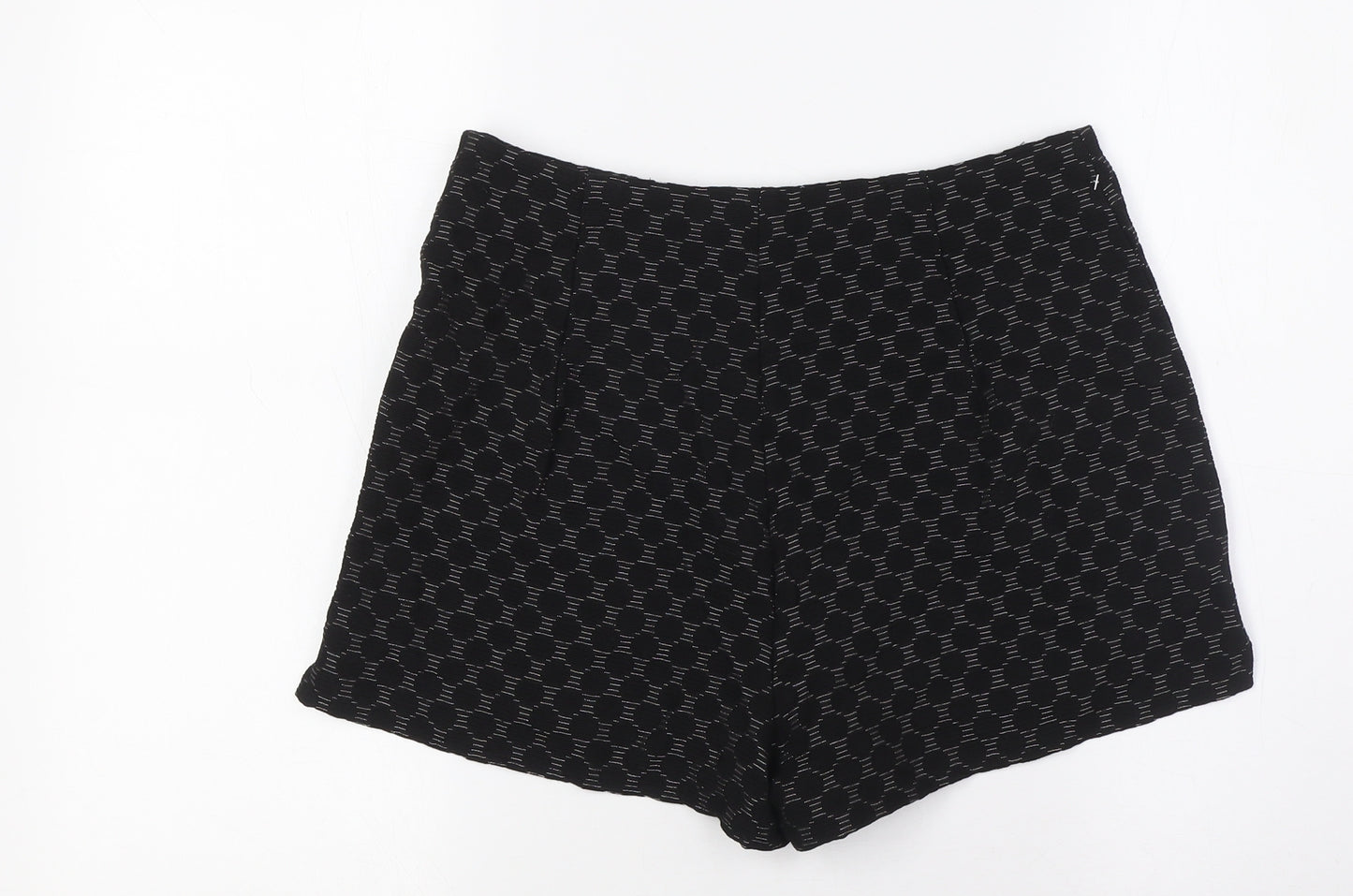 Cooperative Womens Black Spotted Cotton Basic Shorts Size M Regular Zip - Inside Leg 2inc