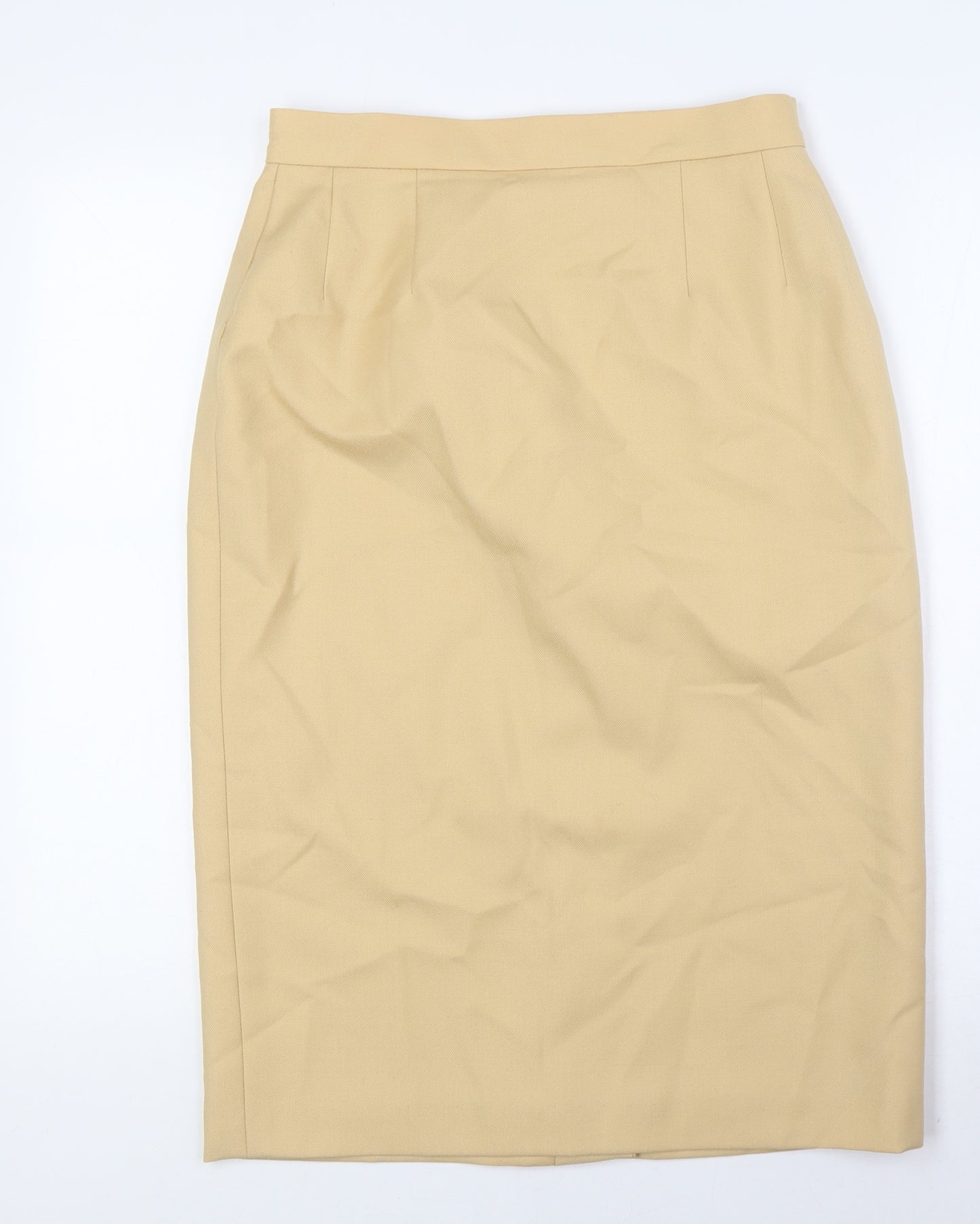 Dalkeith Womens Gold Wool Straight & Pencil Skirt Size 12 Zip