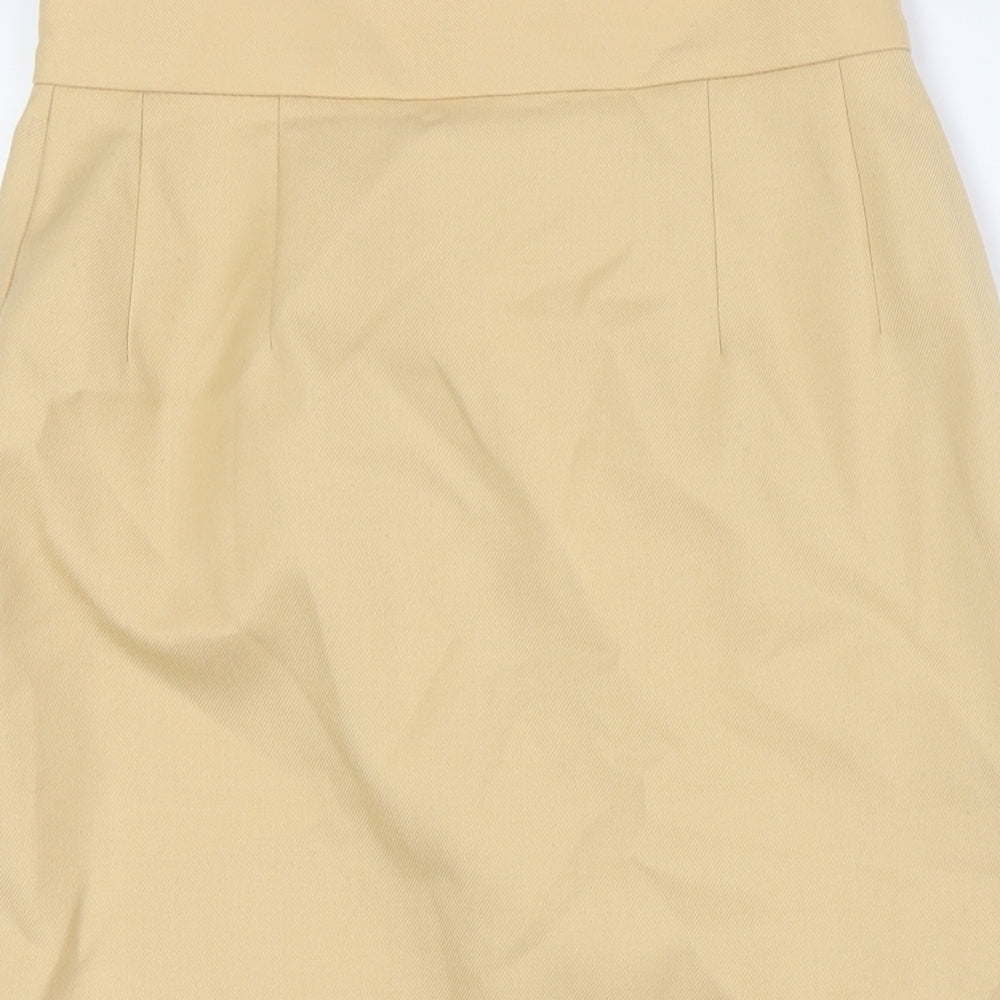 Dalkeith Womens Gold Wool Straight & Pencil Skirt Size 12 Zip