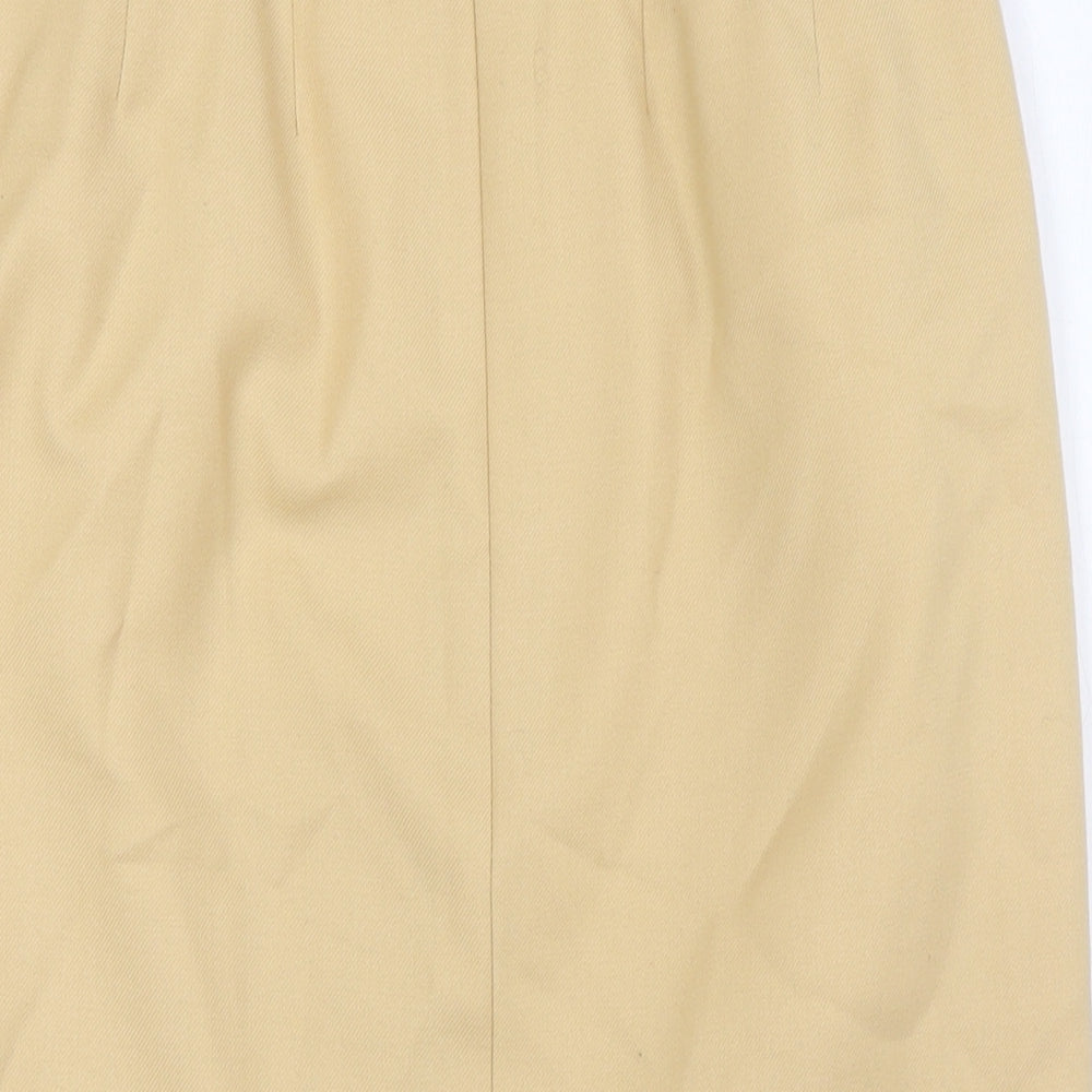 Dalkeith Womens Gold Wool Straight & Pencil Skirt Size 12 Zip