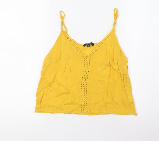 Ambiance Womens Yellow Cotton Camisole Tank Size M V-Neck